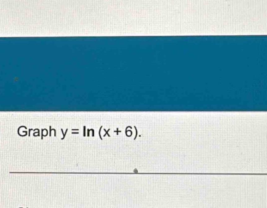 graph y = ln (x + 6).
