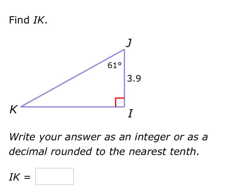 find ik. write your answer as an integer or as a decimal rounded to the nearest tenth. ik =