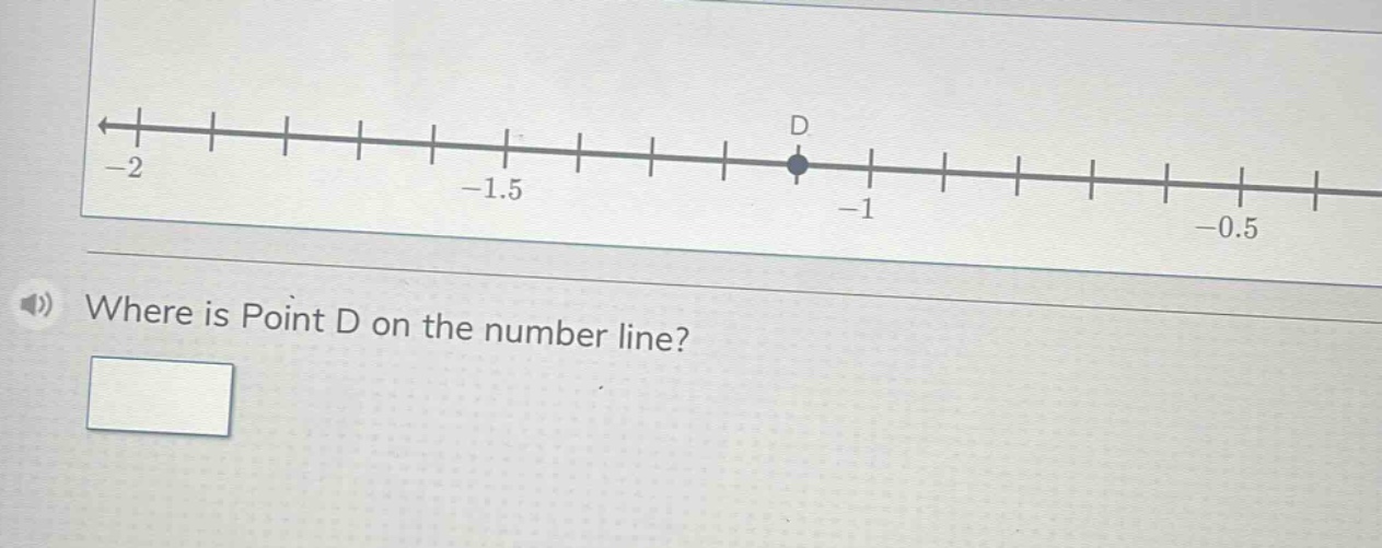 where is point d on the number line?
