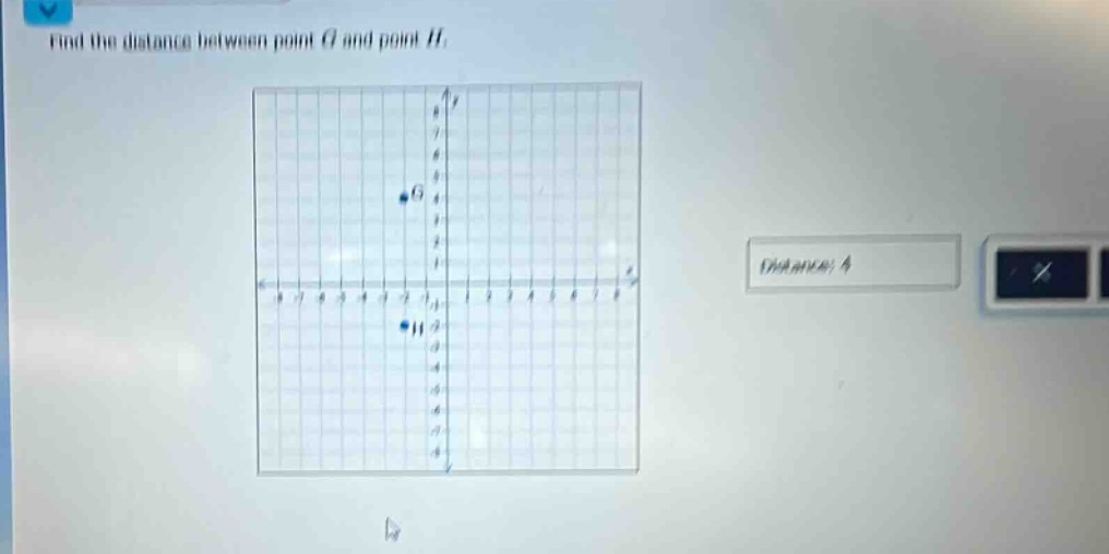 find the distance between point g and point h.
