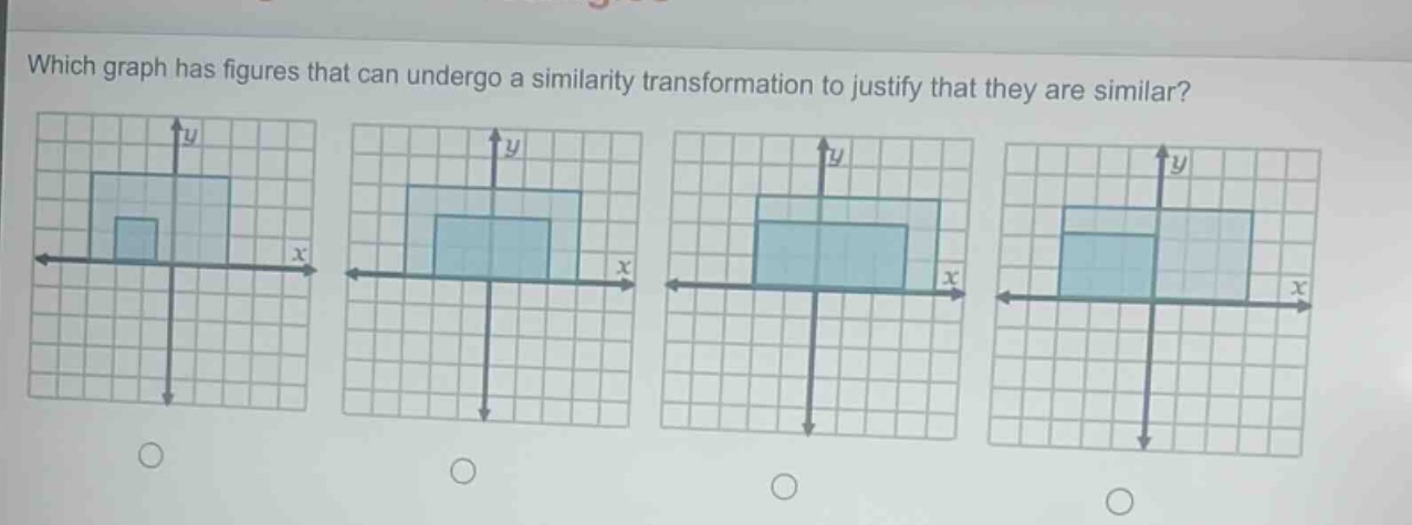 which graph has figures that can undergo a similarity transformation to justify that they are similar?