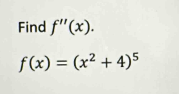 find f(x). f(x) = (x² + 4)⁵