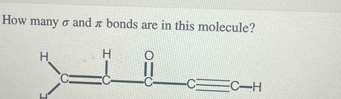 how many σ and π bonds are in this molecule?