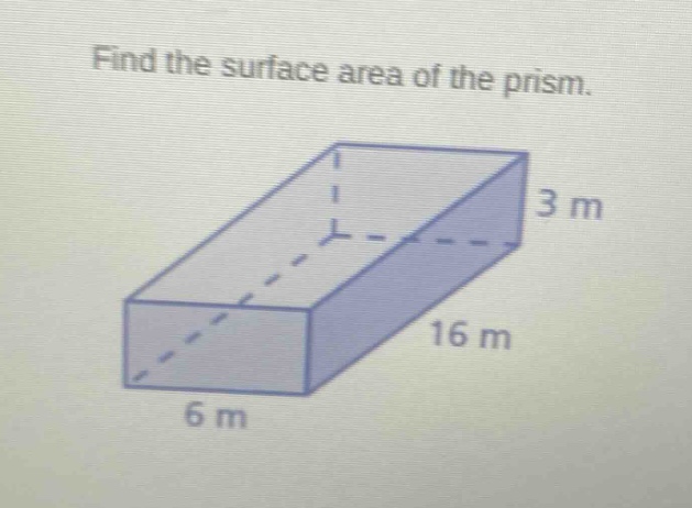 find the surface area of the prism.