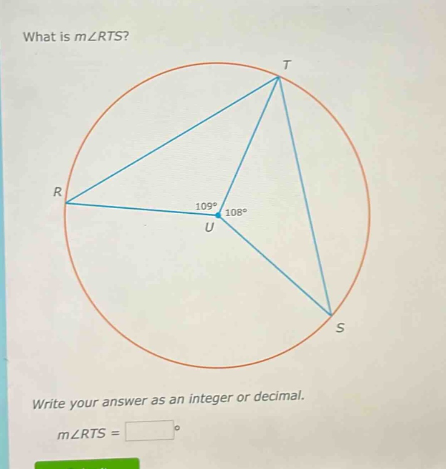 what is m∠rts? write your answer as an integer or decimal. m∠rts = °