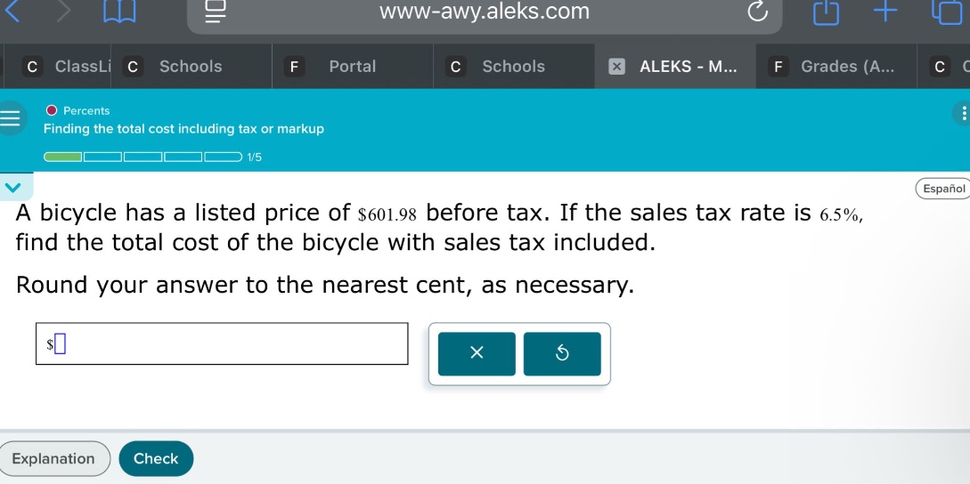 a bicycle has a listed price of $601.98 before tax. if the sales tax rate is 6.5%, find the total cost of the bicycle with sales tax included. round your answer to the nearest cent, as necessary.