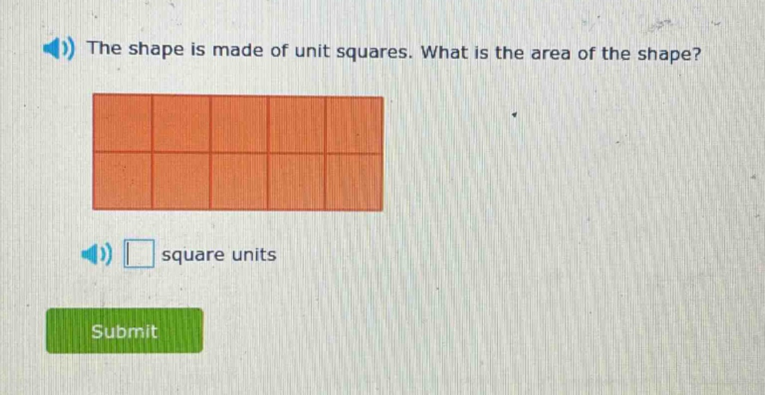 the shape is made of unit squares. what is the area of the shape? square units