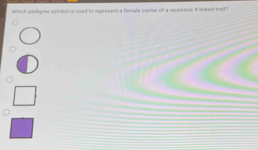 which pedigree symbol is used to represent a female carrier of a recessive x - linked trait?