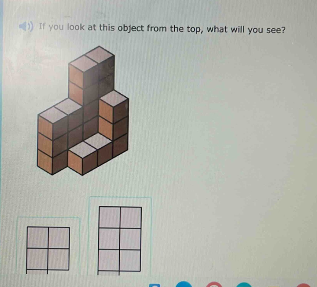 if you look at this object from the top, what will you see?