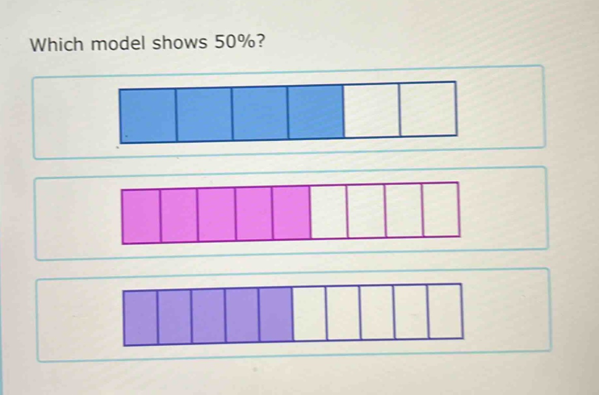which model shows 50%?
