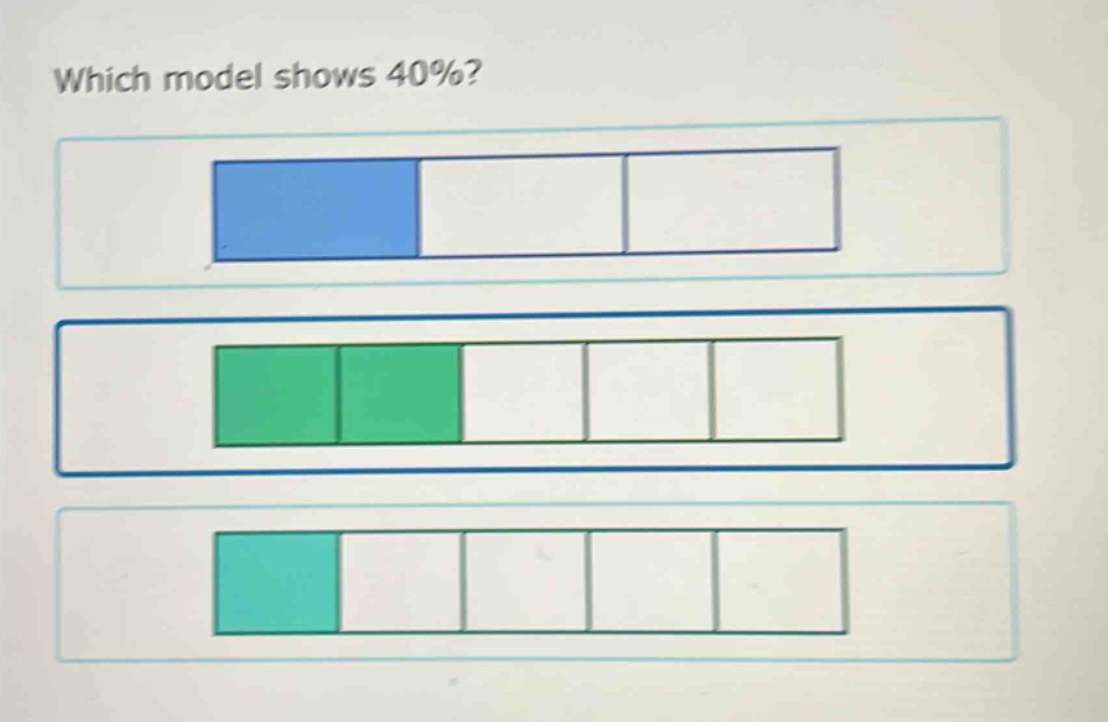 which model shows 40%?