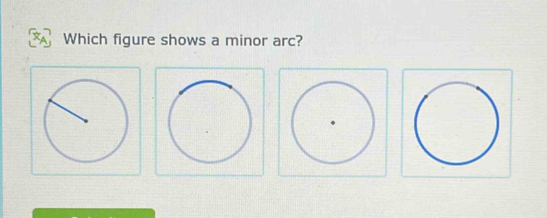 which figure shows a minor arc?