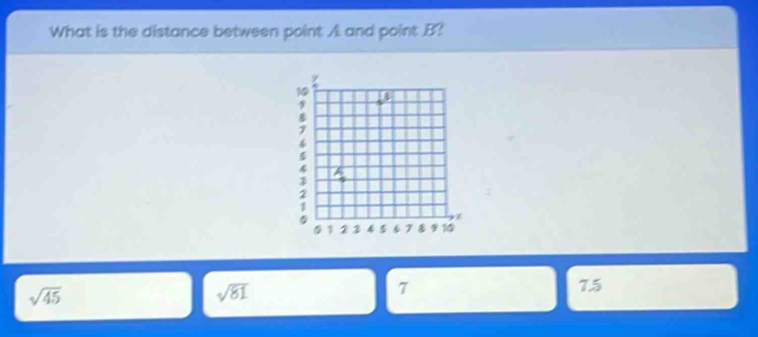 what is the distance between point a and point b?