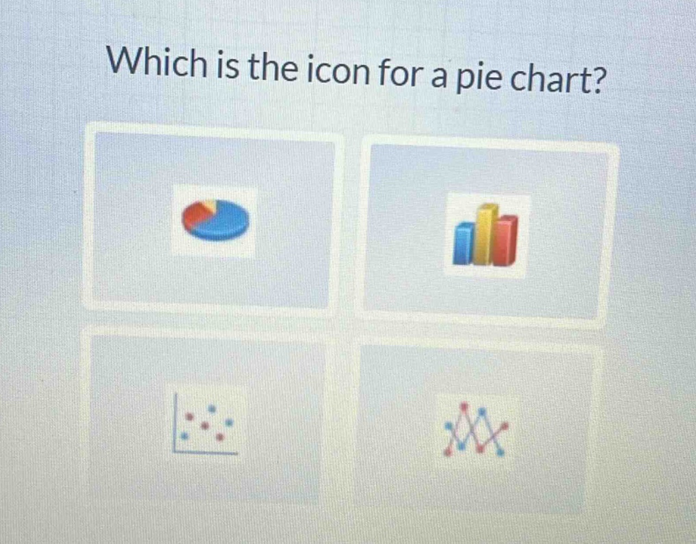 which is the icon for a pie chart?