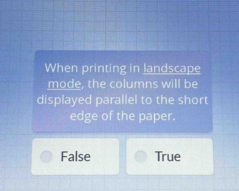 when printing in landscape mode, the columns will be displayed parallel to the short edge of the paper. false true