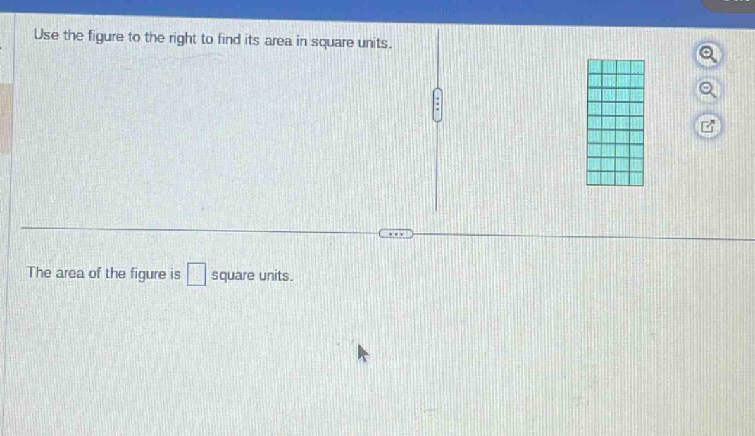 use the figure to the right to find its area in square units. the area of the figure is square units.