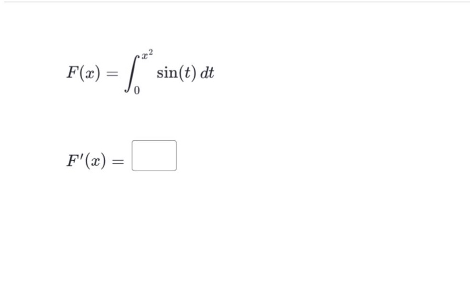 f(x)=∫₀ˣ²sin(t)dt\nf(x)=□