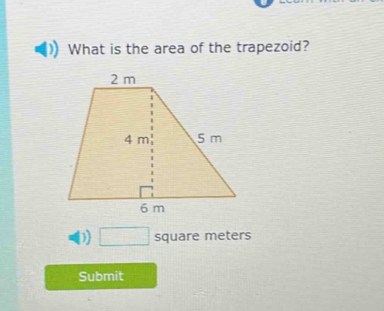 what is the area of the trapezoid? square meters