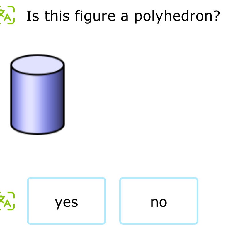 is this figure a polyhedron? yes no