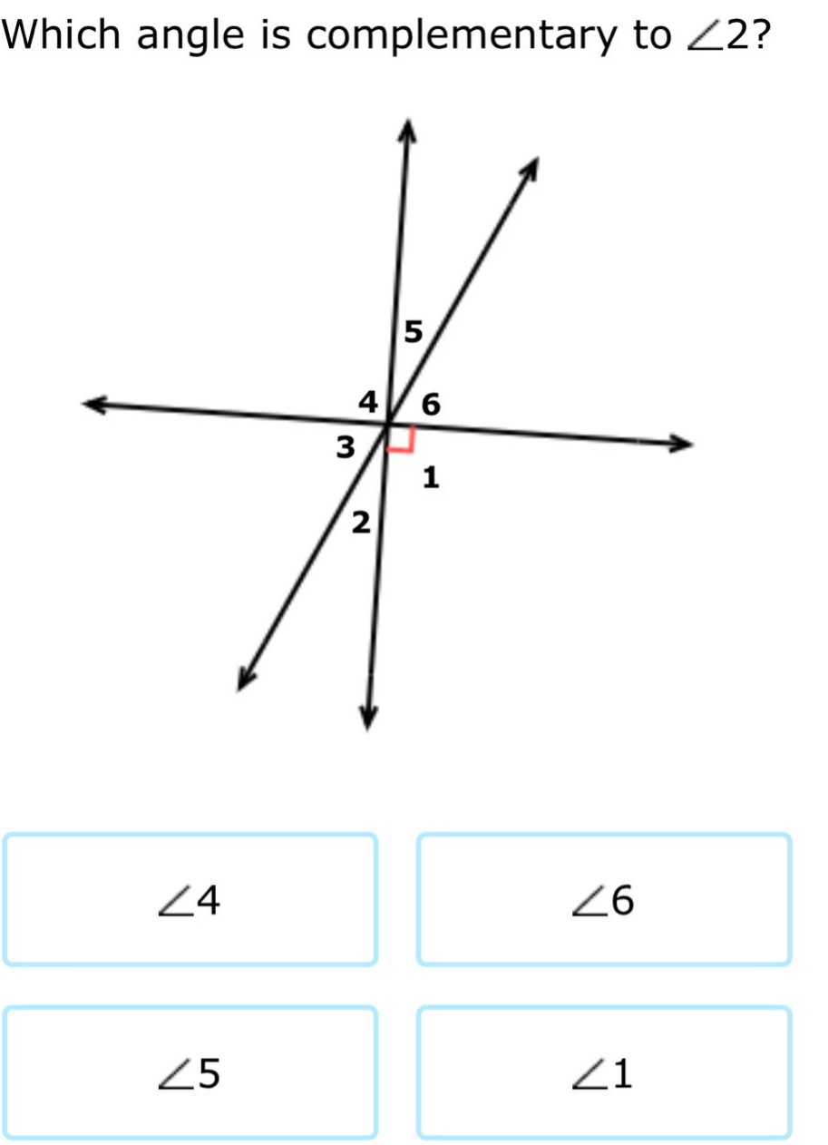 which angle is complementary to ∠2?
