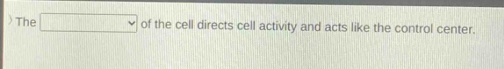 the of the cell directs cell activity and acts like the control center.