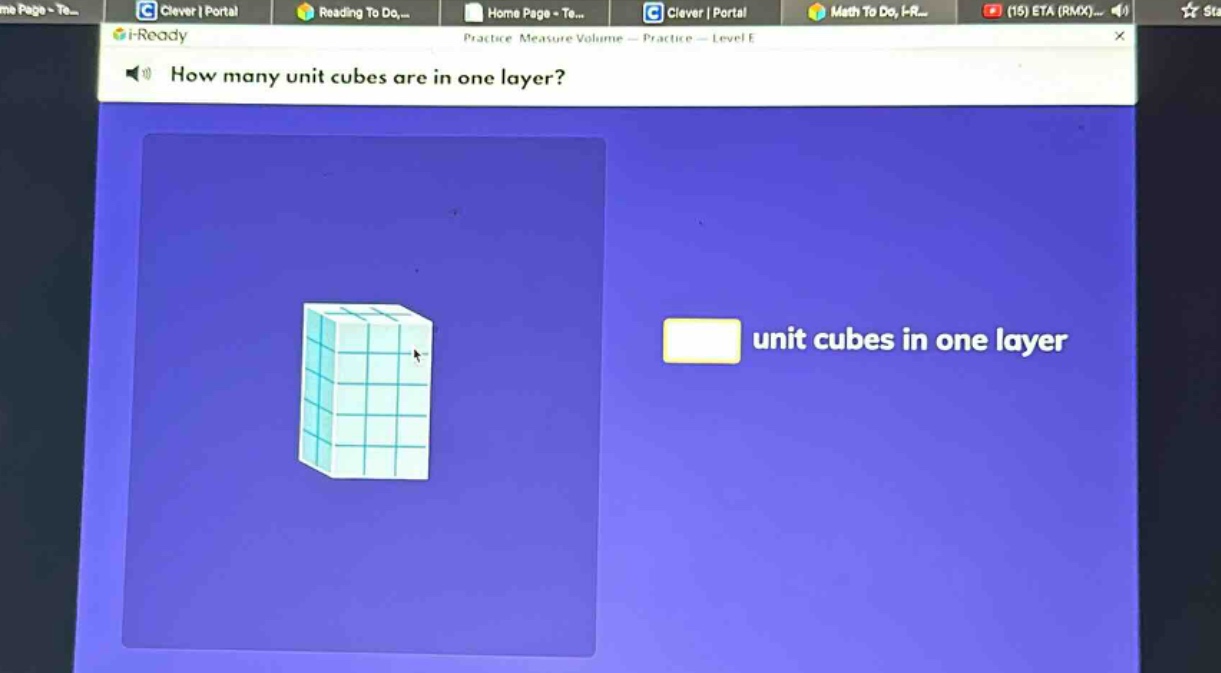 how many unit cubes are in one layer? unit cubes in one layer