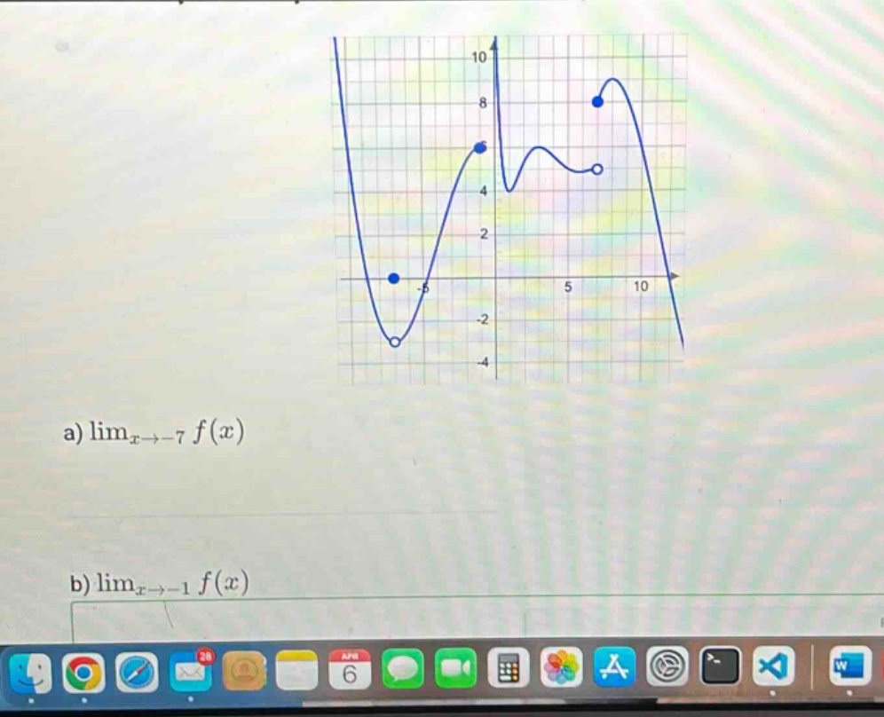 a) lim_{x-> - 7}f(x)\nb) lim_{x-> - 1}f(x)