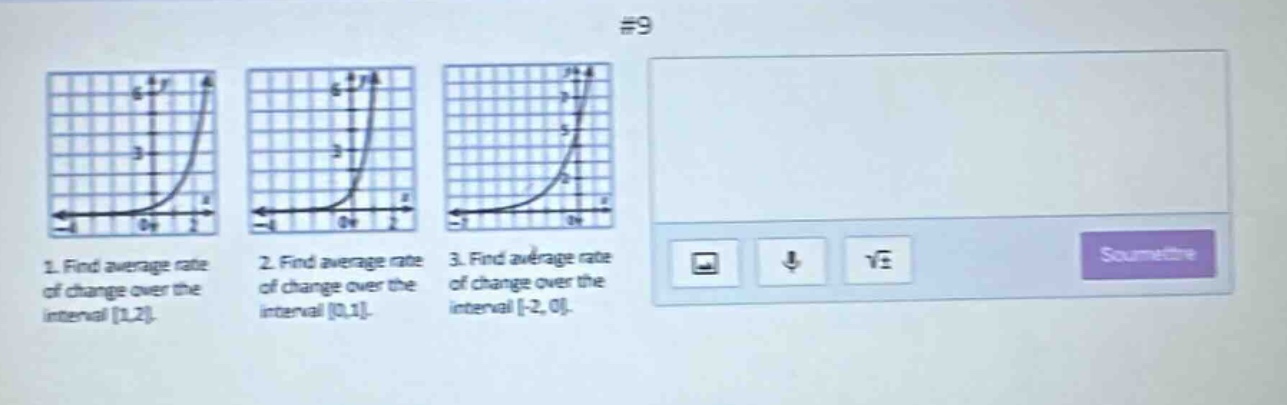 1. find average rate of change over the interval 1,2. 2. find average rate of change over the interval 0,1. 3. find average rate of change over the interval -2,0.