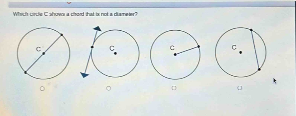 which circle c shows a chord that is not a diameter?