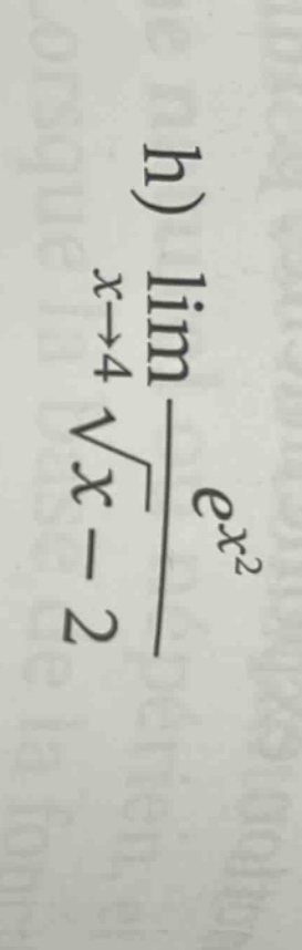 lim(x→4) (e^x² / √(x - 2))