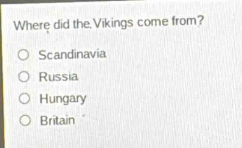 where did the vikings come from?\nscandinavia\nrussia\nhungary\nbritain