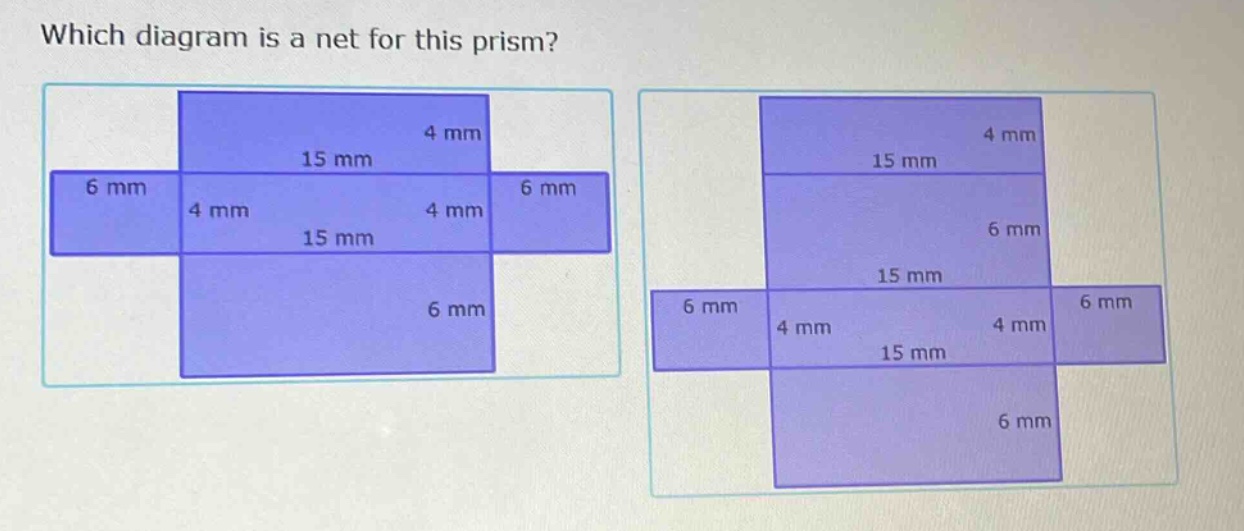 which diagram is a net for this prism?