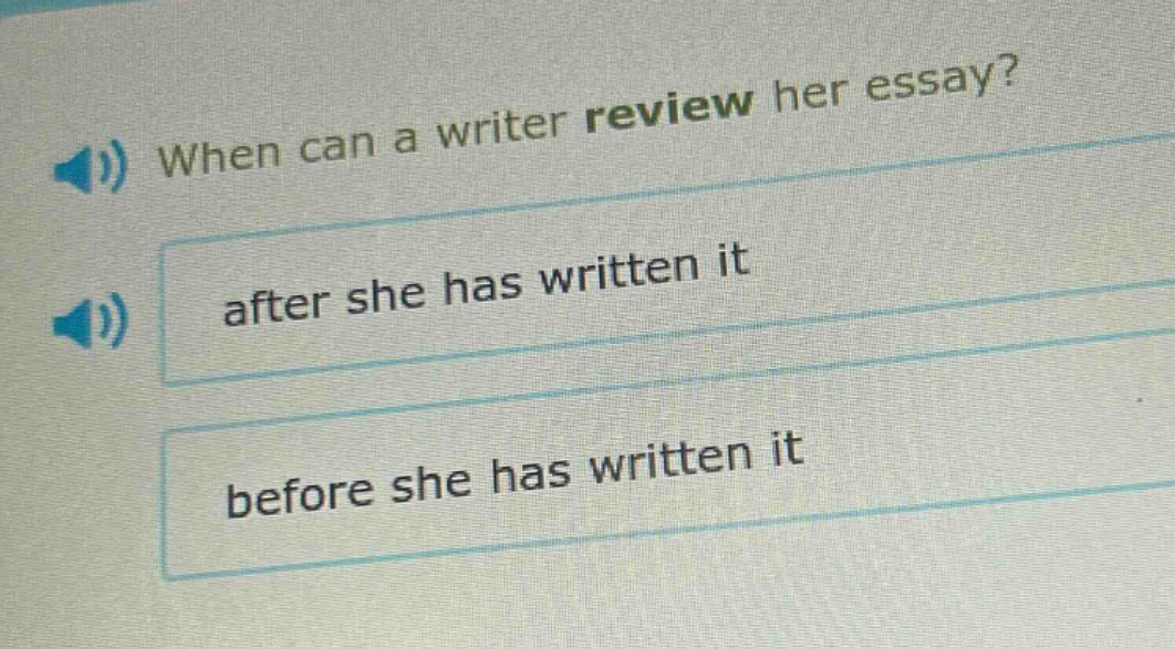 when can a writer review her essay? after she has written it before she has written it