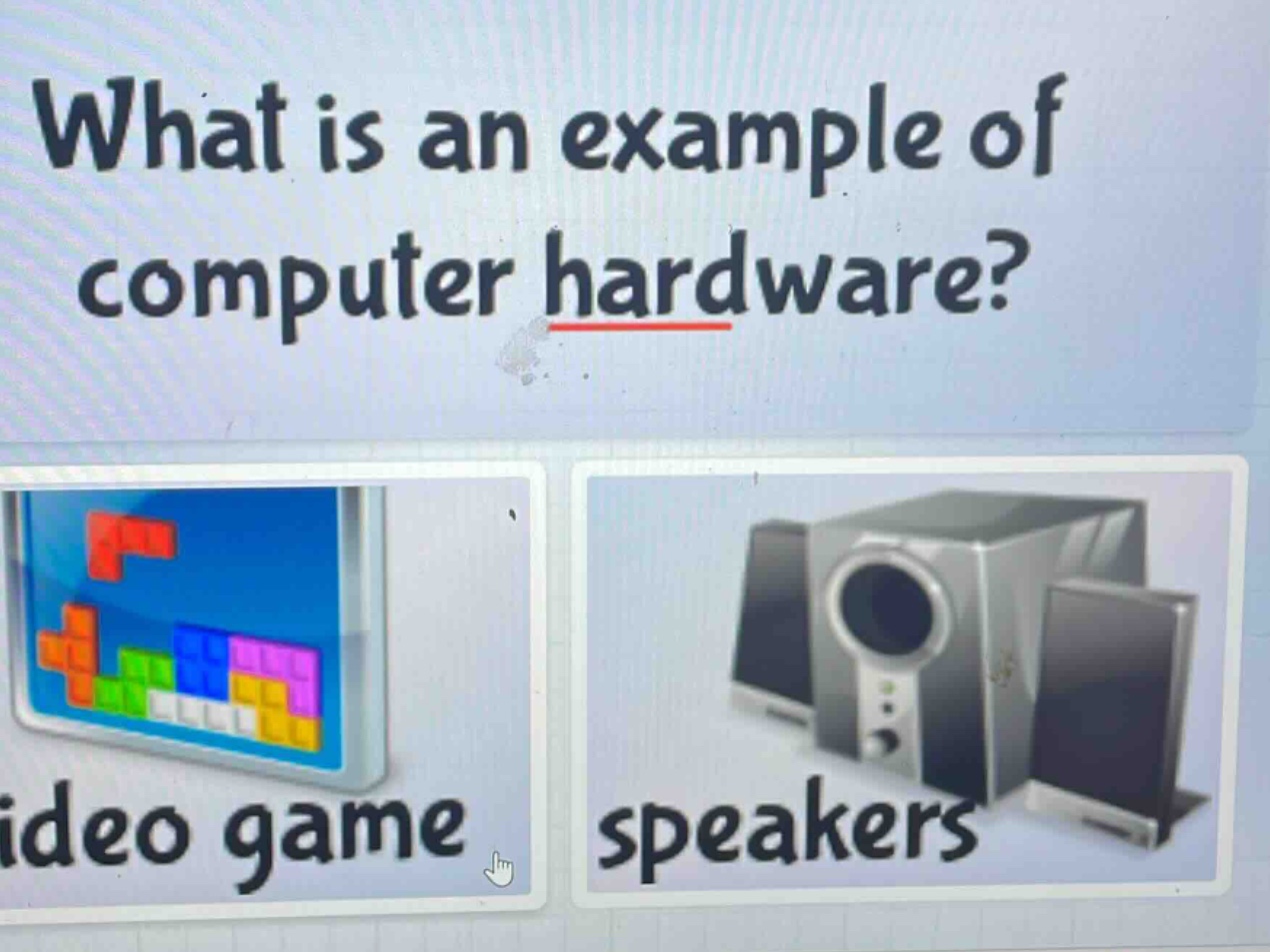 what is an example of computer hardware? video game speakers