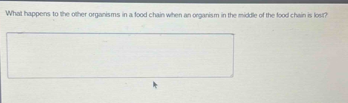 what happens to the other organisms in a food chain when an organism in the middle of the food chain is lost?