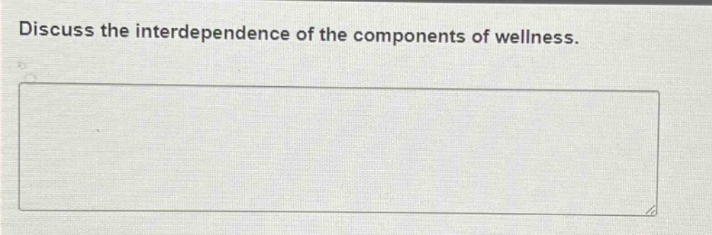 discuss the interdependence of the components of wellness.