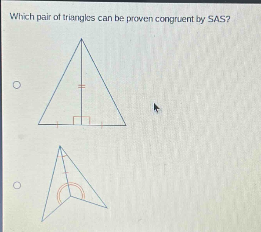 which pair of triangles can be proven congruent by sas?