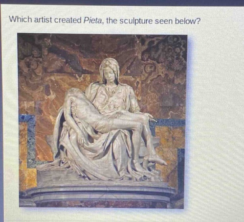 which artist created pieta, the sculpture seen below?