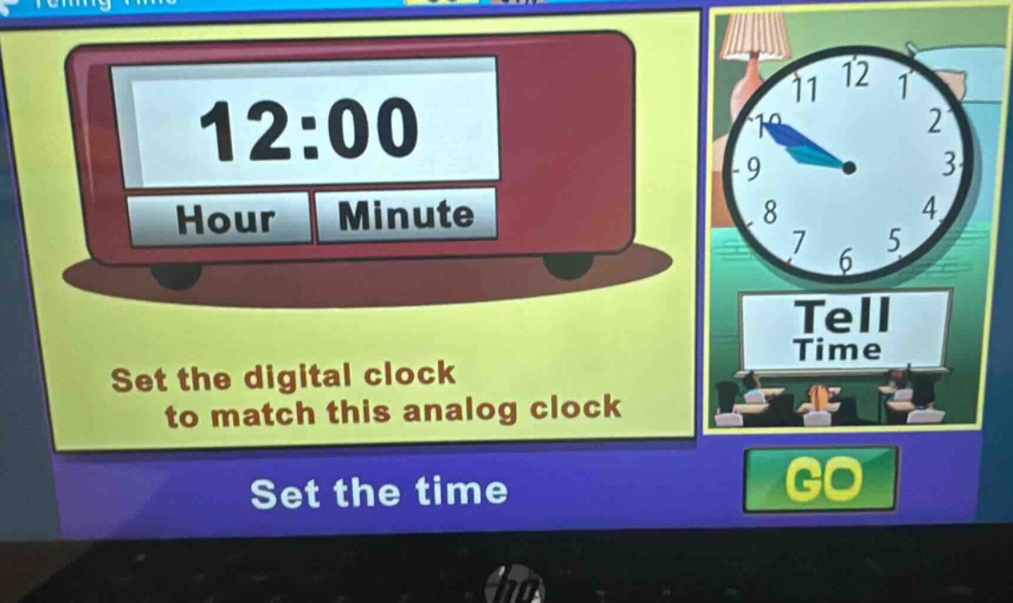 set the digital clock to match this analog clock set the time