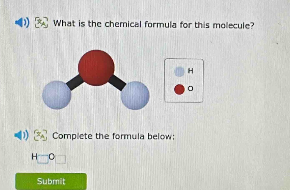 what is the chemical formula for this molecule? complete the formula below: h o