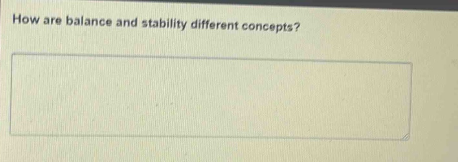 how are balance and stability different concepts?