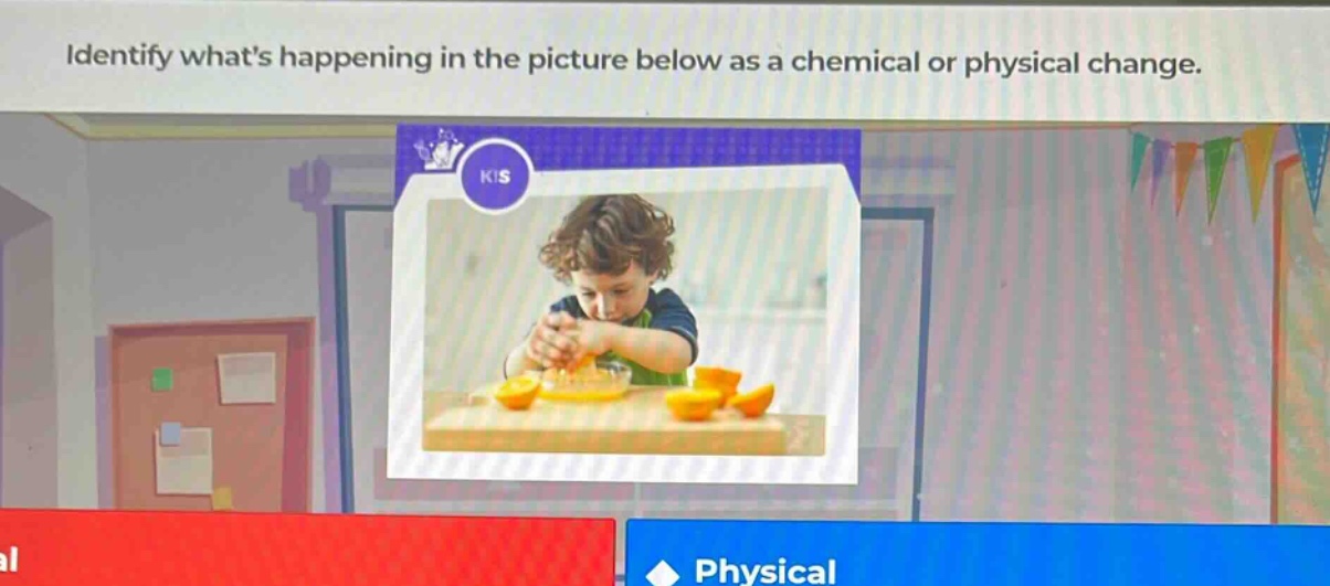 identify whats happening in the picture below as a chemical or physical change.