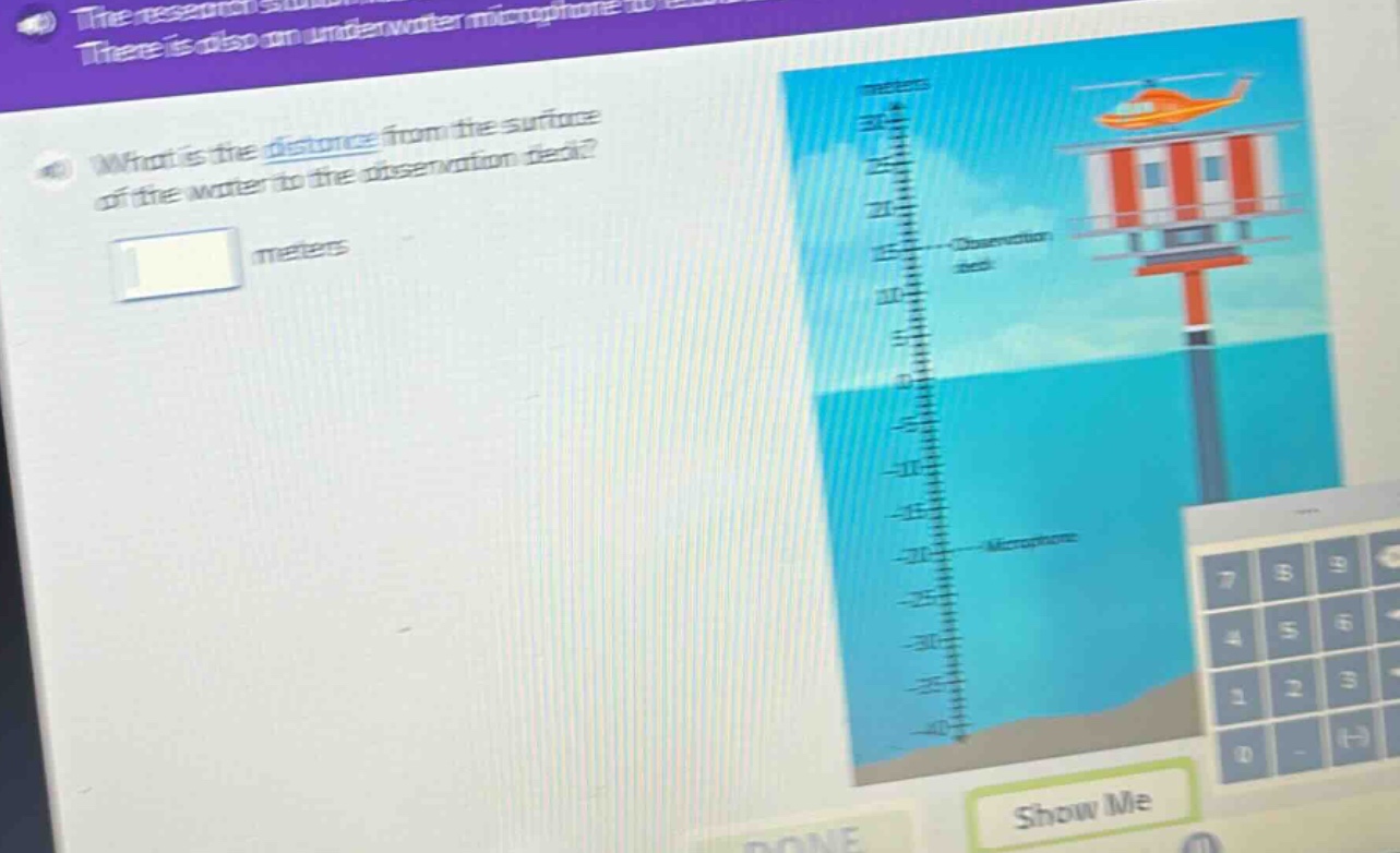 what is the distance from the surface of the water to the observation deck? meters