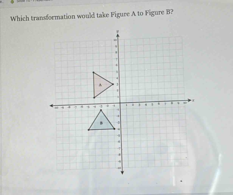 which transformation would take figure a to figure b?