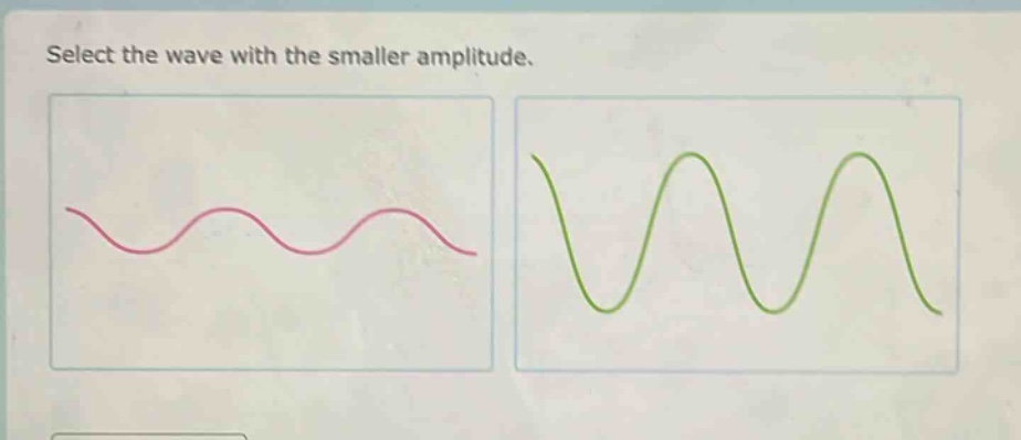 select the wave with the smaller amplitude.