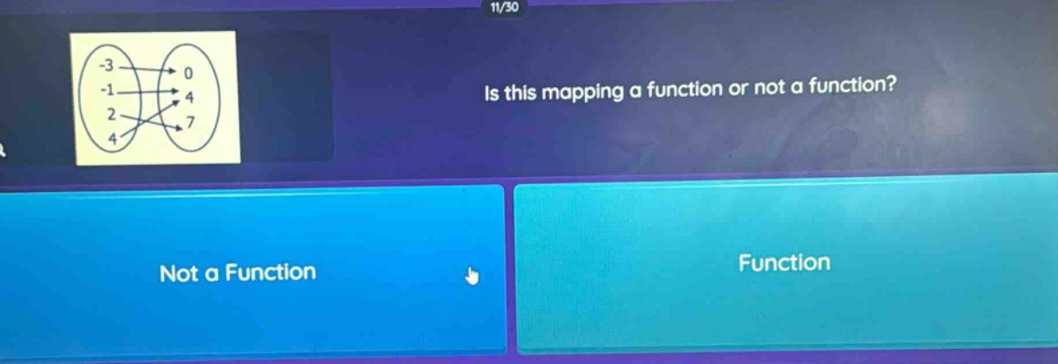 is this mapping a function or not a function? not a function function
