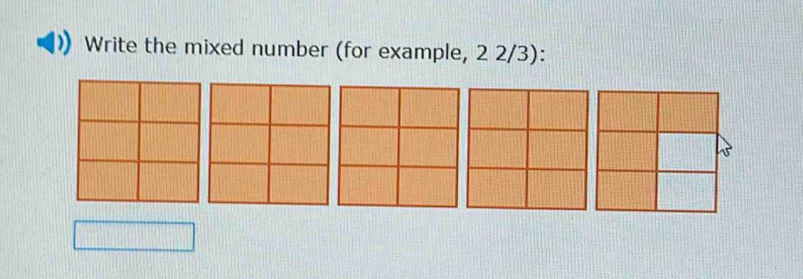 write the mixed number (for example, 2 2/3):