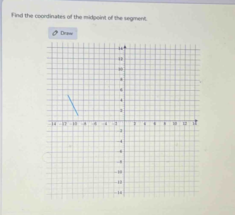 find the coordinates of the midpoint of the segment.