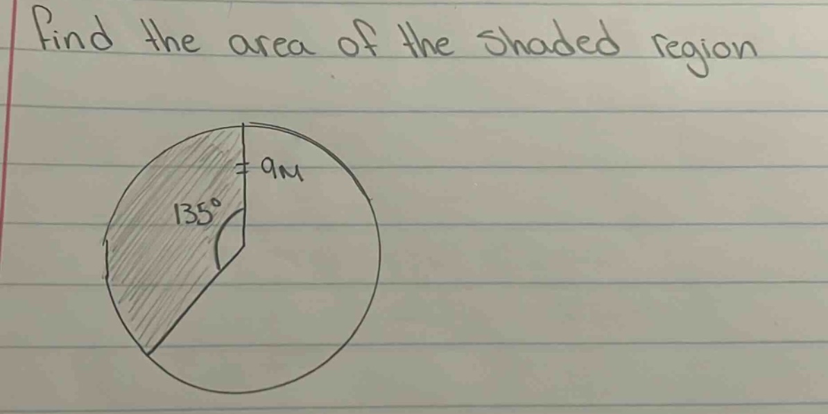 find the area of the shaded region