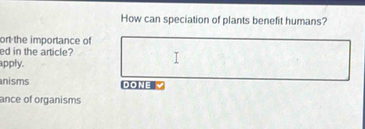 how can speciation of plants benefit humans?